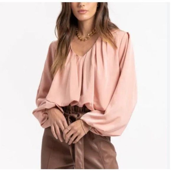 🧺Bishop + Young | NWT Boho Bubble Sleeve Top in Dusty Pink | Medium - Picture 1 of 7